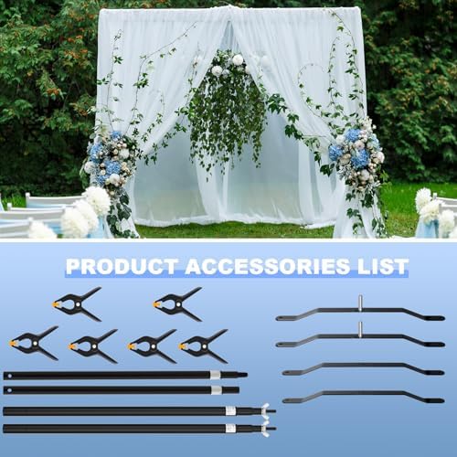 10x8.5ft Adjustable Heavy Duty Backdrop Stand with Cross Base in 10x8.5ft in Black, alternate view 6