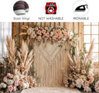 10x8 ft Bohemian Pampas Grass Flower Backdrop Retro Boho Flowers Window Photography Background Bridal Shower, alternate view