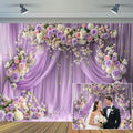 10x8 ft Purple Flower Wall Backdrop Rose Lavender Floral Wedding Bridal Photography Backdrop Girls Birthday
