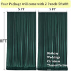 10x8 ft Wrinkle Free Hunter Green Backdrop Curtains for Parties, Thick Fabric Emerald Photo Backdrop Drapes, alternate view 6