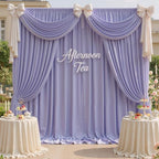 10x8 ft Wrinkle Free Lavender Light Purple Backdrop Curtain Drapes, Polyester Wedding Curtains Party Background, alternate