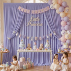 10x8 ft Wrinkle Free Lavender Light Purple Backdrop Curtain Drapes, Polyester Wedding Curtains Party Background, alternate