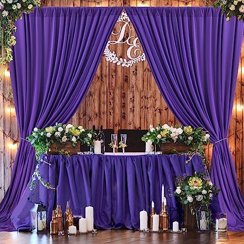 10x8 ft Wrinkle Free Purple Backdrop Curtains for Parties, Tihck Fabric Backdrop Drapes for Mermaid Birthday, alternate view