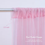 10x8ft Baby Pink Tulle Backdrop Curtain with Lights String for Parites, Sheer Backdrop Curtains for Wedding Baby, alternate