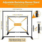 10x8ft Backdrop Banner Stand, Heavy Duty Step and Repeat Stand Kit in 10x8ft, alternate view 2