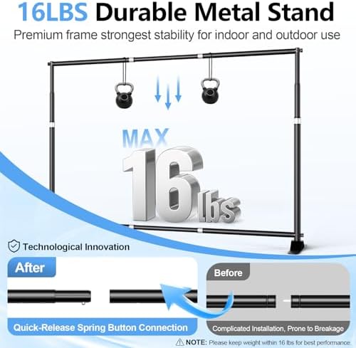 10x8FT Banner Stand, Heavy Duty Step and Repeat Stand, Black in 10x8FT in Black, alternate view 3