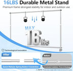 10x8FT Banner Stand, Heavy Duty Step and Repeat Stand, Silver in 10x8FT in Silver, alternate view 3