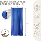 10x8FT Blue Backdrop Curtains for Wedding Parties, Ultra Drapey & Silky Drapes for Backdrop Skin-Friendly & Soft, alternate