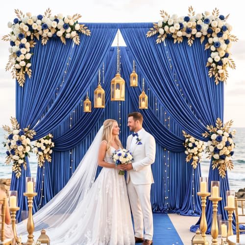 10x8FT Blue Backdrop Curtains for Wedding Parties, Ultra Drapey & Silky Drapes for Backdrop Skin-Friendly & Soft, alternate