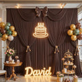 10x8ft Brown Backdrop Curtain for Parties Wrinkle Free Fabric Backdrop Curtain Wedding Photo Backdrop Drapes for
