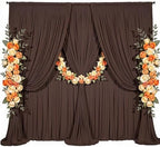 10x8ft Brown Backdrop Curtain for Parties Wrinkle Free Fabric Backdrop Curtain Wedding Photo Backdrop Drapes for, alternate