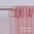 10x8ft Dusty Rose Tulle Backdrop Curtain with Lights String for Parites, Sheer Backdrop Curtains for Wedding, alternate view
