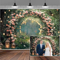 10x8ft Enchanted Forest Wedding Photography Backdrop Wonderland Roses Fairy Tale Backdrop Pink Flower Birthday