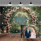 10x8ft Enchanted Forest Wedding Photography Backdrop Wonderland Roses Fairy Tale Backdrop Pink Flower Birthday
