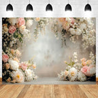 10x8ft Floral Wall Backdrop Wedding Reception Abstract Photography Background Spring Watercolor Painting Floral, alternate