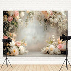10x8ft Floral Wall Backdrop Wedding Reception Abstract Photography Background Spring Watercolor Painting Floral, alternate