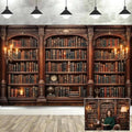 10X8ft Library Bookshelf Backdrop Retro Library Office Study Bookshelf Scene Photography Background Home Office