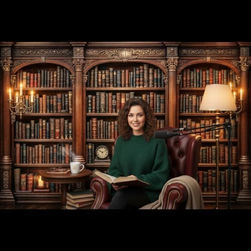 10X8ft Library Bookshelf Backdrop Retro Library Office Study Bookshelf Scene Photography Background Home Office, alternate