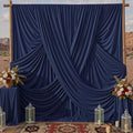 10x8ft Navy Blue Backdrop Curtains for Parties, 2 Panels 5x8ft Wrinkle-Free Polyester Background Curtains for