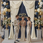 10x8ft Navy Blue Backdrop Curtains for Parties, 2 Panels 5x8ft Wrinkle-Free Polyester Background Curtains for, alternate view