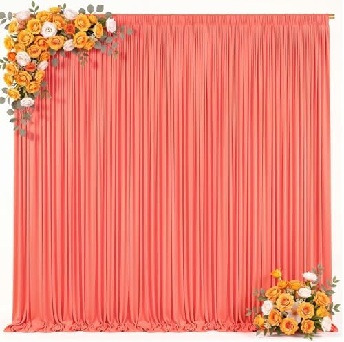 10x8ft Orange Backdrop Curtain for Parties Wrinkle Free Fabric Backdrop Curtain Wedding Photo Backdrop Drapes, alternate view