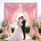 10x8FT Pink Backdrop Curtains for Wedding Parties, Ultra Drapey & Silky Drapes for Backdrop Skin-Friendly & Soft, alternate