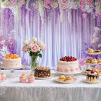 10X8ft Purple Flower Wall Backdrop Romantic Floral Wedding Photography Background for Wedding Bridal Shower, alternate view 3