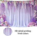 10X8ft Purple Flower Wall Backdrop Romantic Floral Wedding Photography Background for Wedding Bridal Shower, alternate view 5