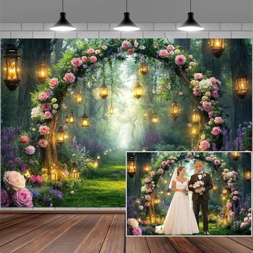 10x8ft Purple Flower Wedding Photography Backdrop Lavender Floral Wedding Bridal Photography Backdrop