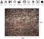 10x8ft Red Brick Wall Photography Backdrop Rustic Vintage Industrial Style Background Banner for Party Wedding, alternate