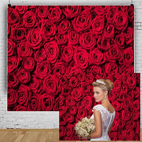 10x8ft Red Rose Backdrop Flowers Wall Background for Photography in 10x8ft