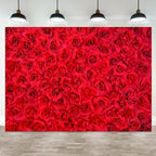 10x8ft Red Rose Backdrop Rose Flower Wall Background for Photography Valentines Day Backdrop Valentines Banner