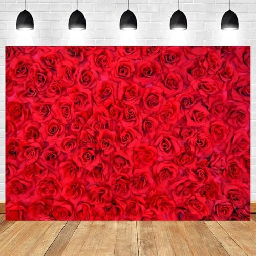 10x8ft Red Rose Backdrop Rose Flower Wall Background for Photography Valentines Day Backdrop Valentines Banner, alternate