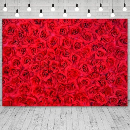 10x8ft Red Rose Backdrop Rose Flower Wall Background for Photography Valentines Day Backdrop Valentines Banner, alternate
