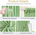 10x8ft Sage Green Backdrop Curtain for Parties Wrinkle Free Fabric Backdrop Curtain Birthday Party Photo, alternate view 6