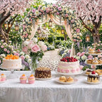 10X8ft Spring Floral Arch Backdrop, Romantic Garden Wedding Blossom Tree Scenery Photography Background for, alternate view 4