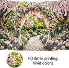 10X8ft Spring Floral Arch Backdrop, Romantic Garden Wedding Blossom Tree Scenery Photography Background for, alternate view 6
