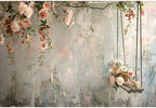 10x8ft Vinyl Vintage Flowers Wall Photography Backdrop Pink Rose Retro Wall Old Style Background Photo for