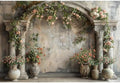 10x8ft Wedding Flowers Wall Backdrop Photography Vintage European Palace Victoria Wall Floral Background for