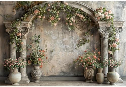 10x8ft Wedding Flowers Wall Backdrop Photography Vintage European Palace Victoria Wall Floral Background for