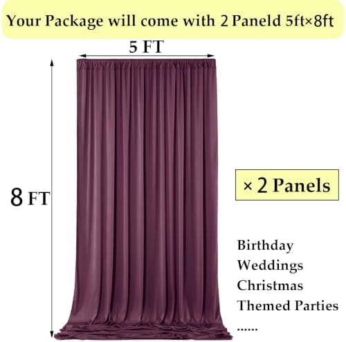 10x8ft Wrinkle Free Burgundy Backdrop Curtain Maroon Backdrop Drapes, Thick Fabric Wedding Curtains Party, alternate view 6