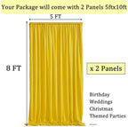 10x8ft Wrinkle Free Yellow Backdrop Curtain Panels, Thick Polyester Lemon Yellow Backdrop Drapes for Wedding, alternate view