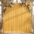 10x8FT Yellow Backdrop Curtains for Wedding Parties, Ultra Drapey & Silky Drapes for Backdrop Skin-Friendly &