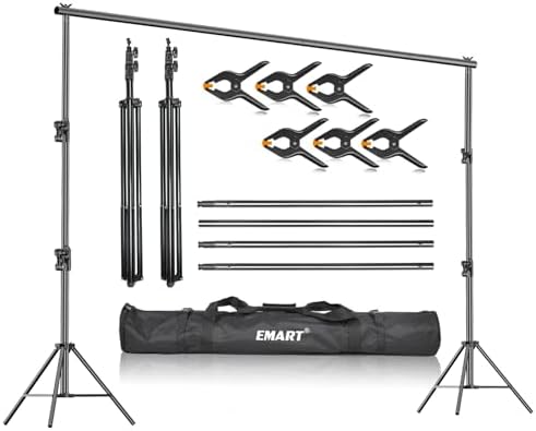 10x9.2Ft Heavy Duty Backdrop Stand Adjustable Banner Stand for Photo in 10ft x 9.2ft in Green, black