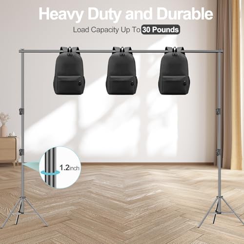 10x9.2Ft Heavy Duty Backdrop Stand Adjustable Banner Stand for Photo in 10ft x 9.2ft in Green, black, alternate view 2