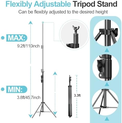 10x9.2Ft Heavy Duty Backdrop Stand Adjustable Banner Stand for Photo in 10ft x 9.2ft in Green, black, alternate view 3