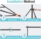 10x9.2Ft Heavy Duty Backdrop Stand Adjustable Banner Stand for Photo in 10ft x 9.2ft in Green, black, alternate view 6
