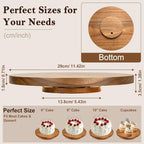 11.4 Inch Acacia Wood Rotating Cake Turntable with Smooth 360° Rotation for Cake Decorating, Serving Cakes, alternate view 2