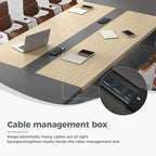 11.5 ft Conference Table for 12 People, Large Meeting Table with Built-In Power Outlet, Cable Management &, alternate view 3