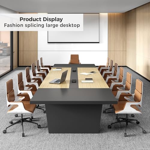 11.5 ft Conference Table for 12 People, Large Meeting Table with Built-In Power Outlet, Cable Management &, alternate view 4